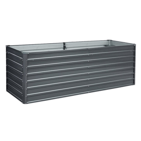 Green Fingers Garden Bed 240x80x77cm Planter Box Raised Container Galvanised Herb GARDEN-77-120-AG-FC2