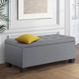 Artiss Storage Ottoman Blanket Box 97cm Linen Grey OTM-L2-LINEN-GY