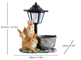 Solar Simulation Rabbit Ornament, charges by day and lights up automatically at night, three rabbits V1232-TZHPD-001