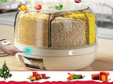 rotating storage container, large capacity grain storage, food storage box, sealed food container, V1102-122-10807-GRN-12L