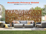 Metal Privacy Screen, 120 x 193cm, Outdoor Privacy Screens 3-Panel, Freestanding Outdoor Divider V952-DLSHWYSPMJS7ZTJD3V0