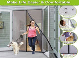 Magnetic Screen Door Self Closing, 78 x 84 inch, Grey Upgraded Polyester Thicken Mesh Mosquito Net V1259-DP01-F-70