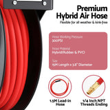 Giantz Air Hose Reel 3/8 IN x 15m Retractable Air Hose 300PSI HR-AIR-BK-15M