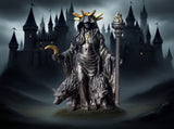 Dark Mystical Goddess Ornament wearing a golden ray-like headdress, her face hidden beneath a dark V1102-NVZMBJ001