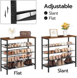 5-Tier Shoe Rack, Industrial Shoe Organizer Storage Bench V178-83157