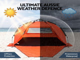 Weisshorn Beach Tent 3-4 Person Pop Up Sun Shade UPF 50 Automatic Outdoor Orange TENT-C-BEA-4-OR