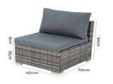 Grey Armless Outdoor Sofa Set V264-OTF-540S-LGR-NA-1