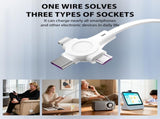40Pack Retractable 3-in-1 Charging Cable, Fast Charging Travel Cable for iPhone, Samsung & Android, V1107-905-88204-WHT-40PACK