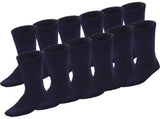 12 Pairs BAMBOO SOCKS Mens Heavy Duty Premium Thick Work Socks Cushion BULK - Navy Blue V563-12BMSKS-NVYBLU-SIZE11-14