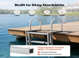 Retractable Dock Ladder, 5 Steps, Aluminum Alloy Pontoon Boat Swim Ladder, with Non-Slip Wide Steps, V952-MTZTSSSWPJ356MH3V001V0