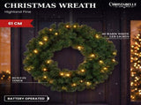Christabelle 61cm Highland Pine Christmas Wreath Pre Lit Warm White LED Battery Operated Timer 112_WFLHP61