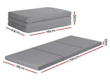 Giselle Foldable Mattress Folding Sofa Bed Trifold Memory Foam Camping Cushion Mat FOAM-MFM-TRIO-DUAL-GY