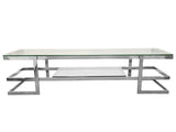 Alexa Silver TV Unit - Clear Glass V292-TV-ALEXA-SILVERBASE-CLEARGLASS-CLEARGLASS