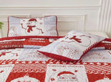 Winter Wonderland snowman santa Christmas Queen Bedspread Set V745-MAC080253Q13U