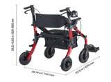 2-in-1 Rollator Walker & Transport Chair for Seniors, Foldable Rolling Walker Wheelchair, V952-EHYZXQHSLHJ1ZK7KY001V0