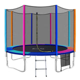 Everfit 12FT Trampoline for Kids w/ Ladder Enclosure Safety Net Pad Gift Round TRAMPO-B-12FT-MC-AB