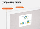 48"x36" White Cork Board with Linen Surface Stylish Wall-Mounted Bulletin Board for Home, School, V952-RMB48X36WBSMBDAIDV0