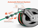 Retractable Welding Hose Reel, 1/4-Inch x 50FT Twin Oxygen Acetylene Rubber Hose Max 300PSI - T V952-HJRGJP50FTZDID1LEV0