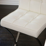 Pandora Bonded Leather & Steel Bar Stool in White V1041-JMC-1083WHITE