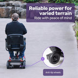 EQUIPMED FreeLite Mid-Sized Foldable Electric Mobility Scooter, Lithium Battery, Long Range and V219-HMBMSCEQ4LRA