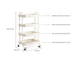 Levede 4 Tiers Kitchen Trolley Cart White HO0576-4-WH