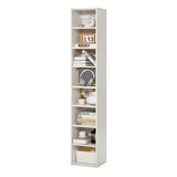 VEVOR 8-Tier Narrow Bookshelf 180cm Wooden Open Bookcase Adjustable Shelf White V952-BSSJZFXBHB1LL260FV0