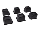 6pcs Bed Risers 5in High Quadrate Trapezoidal Ergonomic Plastic Black Furniture Risers Blocks for V1294-YM0716-3114220062911