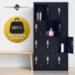 12-Door Locker for Office Gym Shed School Home Storage - Padlock-operated V63-839101