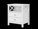 Levede Bedside Table Nightstand Side End Table 2 Drawers Storage Bedroom Cabinet NI1082-WH-AU