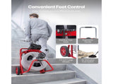 Drain Cleaner Machine 22m x 13mm, Auto Feed Sewer Snake Drain Auger on Wheels, Portable Drain V952-ZDJJKLSGDSTJOA12M002V3