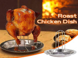 Chicken Rack Stainless Steel - Turkey Standing Holder with Roasting Pan, Poultry Turkey V1369-AZ3-W-10083