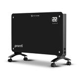 Pronti Glass Panel Convection Heater with Remote Control LED Display Black HEA-GPL-E20-BK