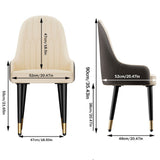 High-End Dining Chairs Set of 2 Faux Leather Upholstered Kitchen Chairs Two-Tone Design, Creamy V767-JJ-XD1178-BH2-V1