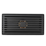 Black Floor Drain with Removable Cover Stainless Steel Bathroom Kitchen Accessory 10x20cm V1294-YM0901-3112210035211