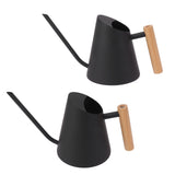 Watering Can with Long Spout Rustproof Stainless Steel Watering Pot with Wooden Handle for Garden V1294-YM0703-3111230098012