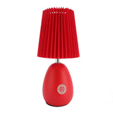 Red Pleated Table Lamp Beside Nightstand Lamp 3 Color Temperature Stepless Dimming Reading Desk Lamp V1294-YM0901-3119240151911