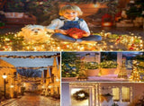 Solar String Lights Outdoor, 2 Pack LED Solar Outdoor Lights Solar Fairy Lights with 8 Lighting V1107-124-50199-WAR3