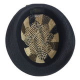 3 Tone Lattice Weave PAPER STRAW TRILBY HAT Fedora Trim Sun Summer Cap - M V563-BR117-M57CM