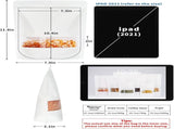 100 Pcs White Paper Bags with Window, 7.9" x 11.8" Stand Up Pouches Bags, Zipper Food Storage Bags V1258-DP02-F-783