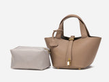 Faw Elegant Women's Leather Tote Handbag with Gold Lock Detail V888-ELOSUNG12947