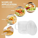 Covered Glass Cooking Bowl with Lid, Flat Skillet Pan for Microwave Oven, Ideal for Noodles and V1370-AZ4-16032