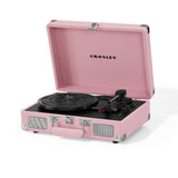 Crosley Cruiser Bluetooth Portable Turntable - Blush Pink Bundled Crosley Record Storage Crate V398-CR8005ESC-BH4