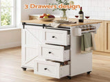 Artiss Kitchen Island Trolley Rolling Serving Cart Storage Drawer Cabinet 100cm FUR-V-KI-80-SLD-WH-AB