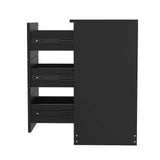 Black White Black Bedside Table with 3 Drawers, Modern Design, 38x35x66cm Storage Cabinet V178-59292