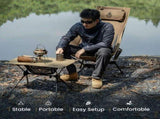 Portable High-Back Camping Chair Khaki V728-OBA1005008315454065