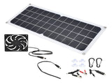 10W Photovoltaic Solar Panel with Fan Kit Dual Female USB Ports for Cars Boats Airplanes Satellites V1294-YM0714-3114210109911