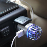 12V Car Air Purifier Car Air Freshener with Dual USB Charger Port Silver V1263-JX-7201-2