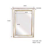 Gold Beaded Framed Mirror - Rectangle 80cm x 110cm V292-MIRR-BDD009