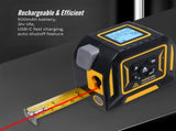 Tooleroo 40m Digital Laser Tape Measure 5m Steel Tape 3-in-1 Cross Marking V238-SUPDZ-41191829241936