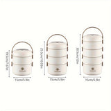 3-layer lunch box, insulated lunch box, portable lunch box, food storage, kitchenware, Australia V1347-122-BEI-41661
